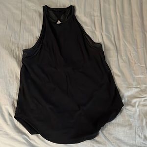Black lululemon tank cut out back